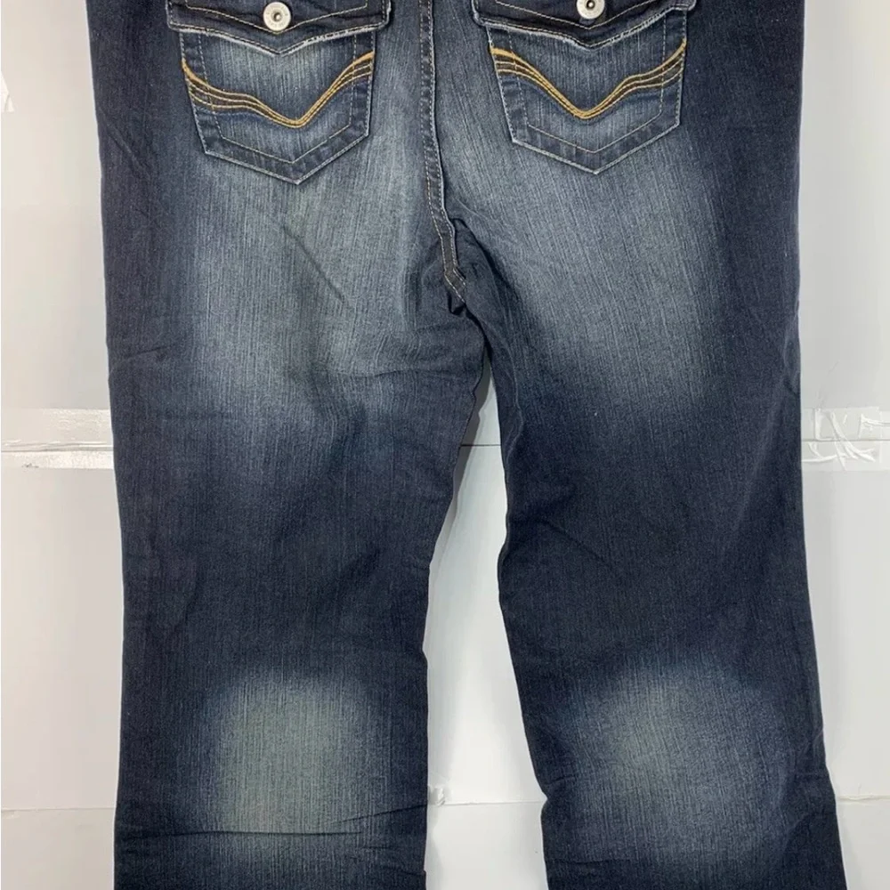 U.S. Polo Assn. Womens Size 19/20‎ Distressed Dark Blue Jeans